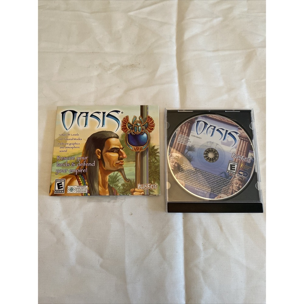 Oasis PC CD-ROM Puzzle‎ Game PlayFirst Vintage Y2K Windows CD Complete